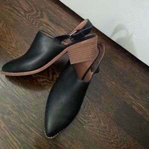 Madewell Black Leather Mules